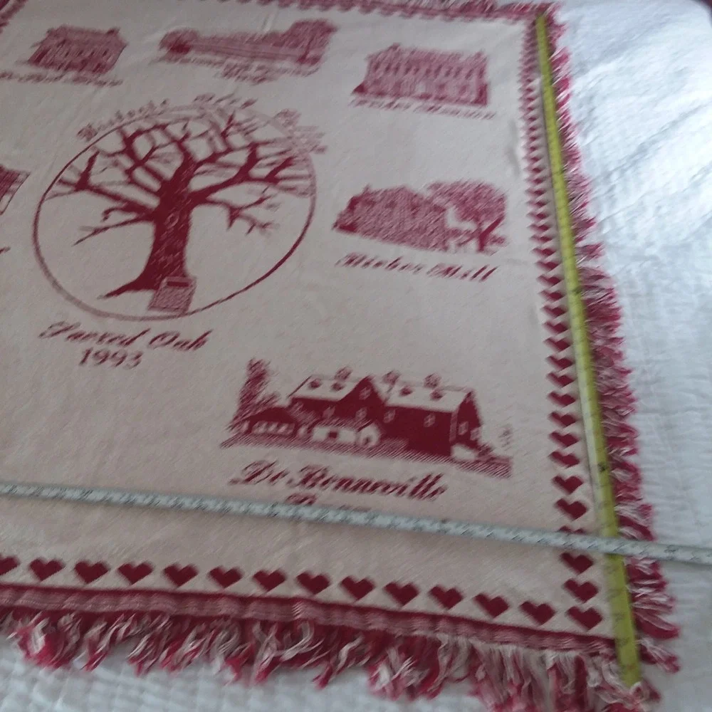 VTG Historic Oley‎ Valley PA Throw Blanket Sacred Oak 1993 Tapestry Woven 46x56